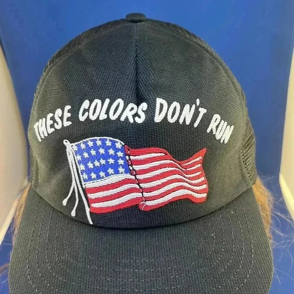 Patriotic Black Mesh Snapback Cap - These Colors Don't Run - Picture 3 of 5